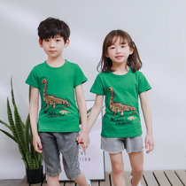 BEBEERU2020春夏款款儿童短袖韩版T恤32支休闲卡通男孩女孩上衣.(110cm 12)