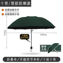 雨伞女全自动晴雨两用伞男遮阳防晒太阳折叠伞定制广告伞印字logo(墨绿色 默认版本)