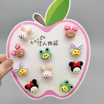 可爱儿童卡通皮筋不伤发小女孩扎头发绳女童幼儿头花发饰(青蛙组合皮筋10根 默认版本)