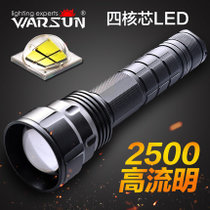 Warsun沃尔森 P50LED变焦手电筒强光远射可充电户外探照灯大功率调焦骑行 X80(【P50四核LED】X80四电标准版)