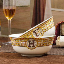 方形骨瓷餐具北欧高档奢华送礼套碗盘组合欧式陶瓷器碗碟套装家用(6寸面碗 默认版本)