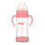 运智贝玻璃奶瓶宝宝用品带防尘盖婴儿宽口玻璃奶瓶(粉色 300ml)