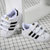 Adidas阿迪达斯三叶草童鞋 新款时尚三条纹运动鞋耐磨舒适贝壳头板鞋休闲鞋EF4842(白色 23)
