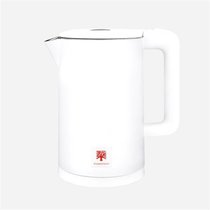 五金优选 双层防烫电热水壶（1.8L）精致个性电热水壶(白色)