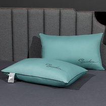 芳登(FOUNT) 轻奢丝光缎面羽丝棉枕头 舒适护颈枕家用单人枕芯(松石绿 40x60)