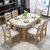皮耐迪  大理石餐桌 实木餐桌椅组合伸缩折叠长方形圆形现代简约(茶白色 1.35米一桌四椅)