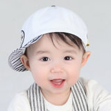 牛奶朋友婴儿帽子春秋宝宝帽薄款新生儿棒球帽婴儿鸭舌帽网格夏款(藏青色（棉布） 46号：帽围(45-47cm))