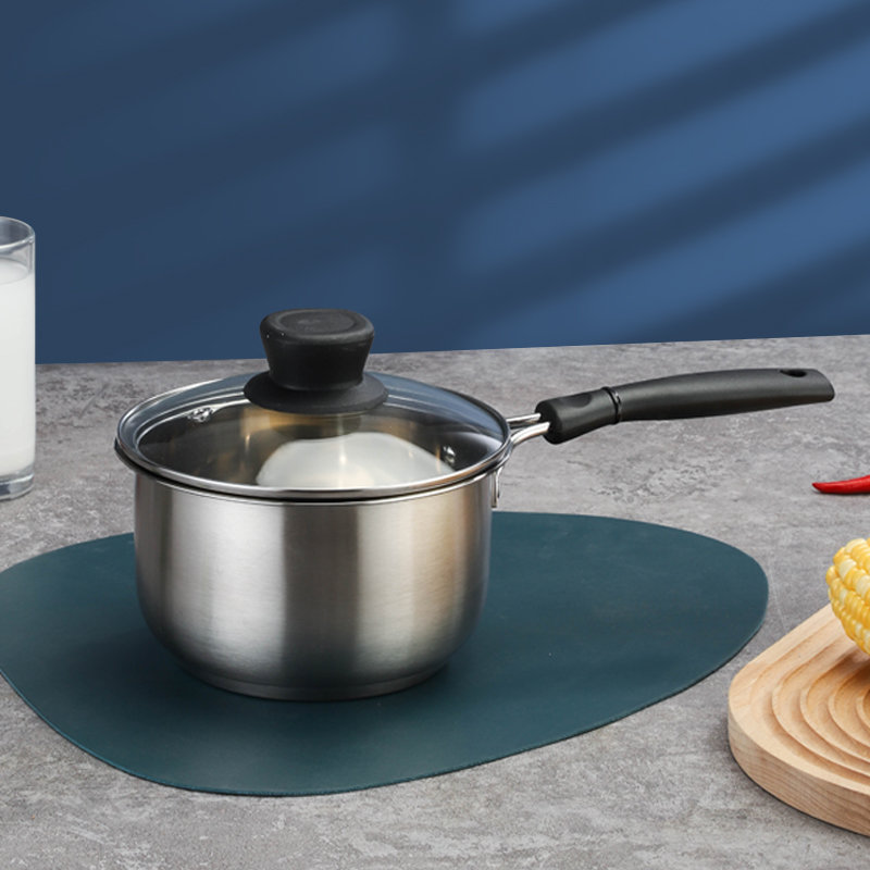 officenoki食品级不锈钢18cm奶锅加厚家用汤锅12人份默认默认