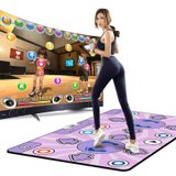 HTASK宏太多功能跳舞毯电脑电视2用， 跳舞运动脂肪健身，兼顾亲子运动， 双人跳舞功能+瑜伽教学功能+健身操功能+64(紫色 多功能)