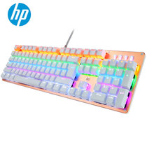 惠普（HP）守望先锋机械键盘青轴背光幻彩游戏办公家用电脑有线键盘GK100
