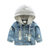 贝壳元素宝宝牛仔外套 春装新款男童童装长袖连帽wt8495(150 牛仔蓝)