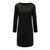小型一字领直筒小黑裙短款黑色连衣裙春秋修身桔梗裙礼服宽松显瘦长袖(黑色 XL)