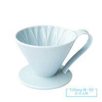 日本三洋花漾手冲咖啡滤杯具 新品花瓣型滴漏式陶瓷过滤杯家用(Tiffany蓝CFD-2 默认版本)