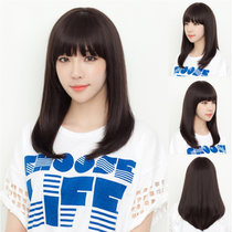 美元素假发 女 优雅长直发真发 淑女款假发套mr073(巧克力色)
