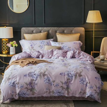 奥若拉贡缎全棉印花四件套名花倾城适用1518米床乐娱购200230cm100棉