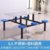 云艳YY-LCL1352 6人8人圆凳快餐桌椅不锈钢餐桌一体式组合 六人位玻璃钢(默认 默认)