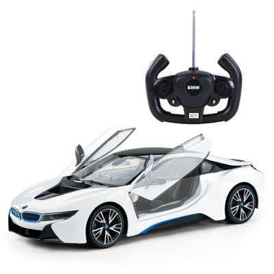 星辉Rastar 遥控车 1:14新宝马i8充电遥控开门汽车模型儿童玩具车(白色)