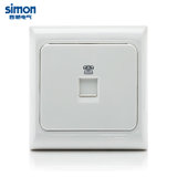 西蒙（Simon）弱电插座86型61系列钢制底板一位电话插座面板J60480雅白