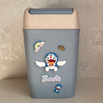 创意卡通可爱少女心垃圾桶家用塑料摇盖带盖卫生间客厅垃圾收纳桶(蓝宝宝天使（关注送1卷垃圾袋） 默认版本)