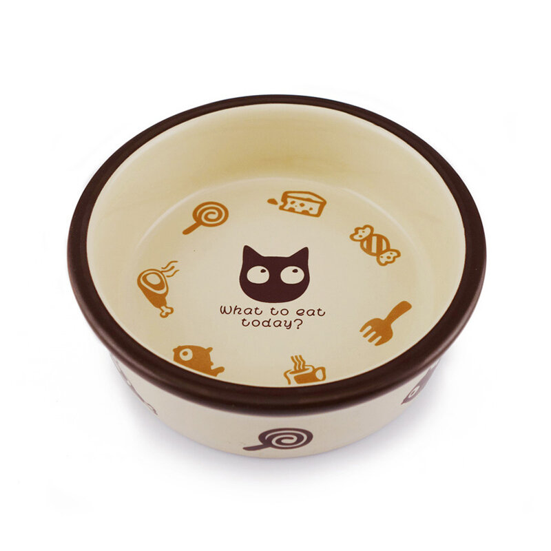 田田猫圆形卡通陶瓷碗无可微波加热