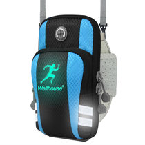 WellHouse臂包 跑步运动臂包手机包夜光手腕包可背挎腕包   湖蓝色其他 国美超市甄选
