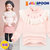 JELISPOON吉哩熊韩国童装冬季新款女童蕾丝花朵加绒T恤(150 桃粉色)