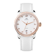 上海手表女士手表 全自动机械表 时尚潮流镶钻防水皮带女表802(玫金白面 皮带)