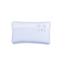 棉花秘密 婴儿枕头0-1岁新生儿防偏头定型枕四季可拆洗荞麦枕(蓝色 可爱兔长形枕)