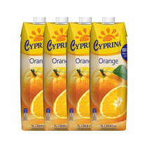 塞浦丽娜橙汁100%纯果汁1L*4 真快乐超市甄选