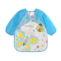婴幼儿童长袖免洗防水罩衣婴儿食饭兜 EVA卡通反穿衣6-36个月(蓝色蝴蝶)