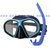 自由潜水镜低容积 深潜面镜 游泳潜水用品装备面罩浮潜套装gopro(蓝框面镜+蓝色湿式呼吸管)