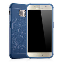 木木（MUNU）三星S6手机壳 s6 g9200 g9208 手机套 保护壳 手机保护套 全包外壳 磨砂软壳套 硅胶套(蓝色-祥龙)