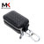 莫尔克（NERKEL）新款男士商务羊皮双拉链汽车钥匙包时尚大容量编织真皮腰挂钥匙包(黑色)
