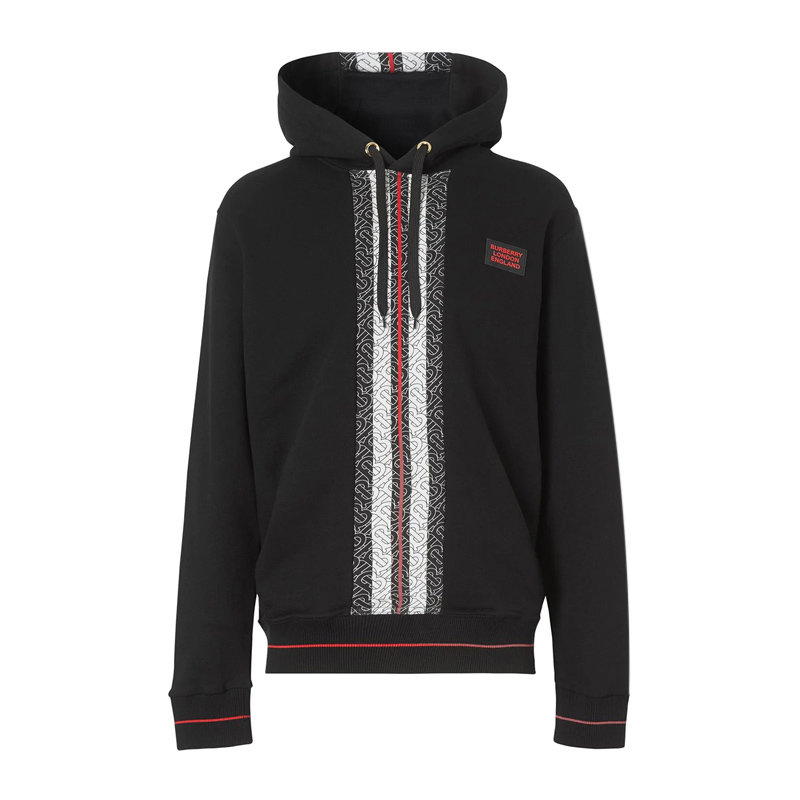 服饰burberry男士黑色条纹连帽卫衣8026940l码黑色时尚百搭返回商品页