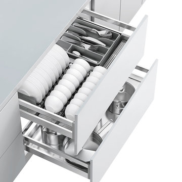 悍高higold橱柜拉篮碗架厨房拉蓝抽屉式厨柜碗篮加厚304不锈钢底板