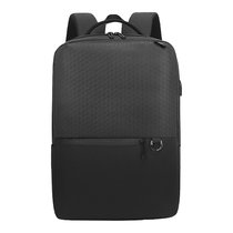 十字勋章电脑包15.6英寸男女双肩背包书包商务背包旅行包(黑色)