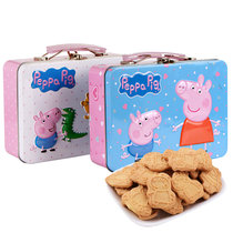 小猪佩奇牛奶曲奇饼干礼盒120g 卡通儿童食品礼物盒 颜色随机