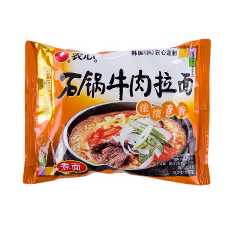 农心石锅牛肉拉面120g袋