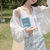 CaldiceKris （中国CK）褶皱设计防晒雪纺衬衫上衣CK-FSW1778(白色)