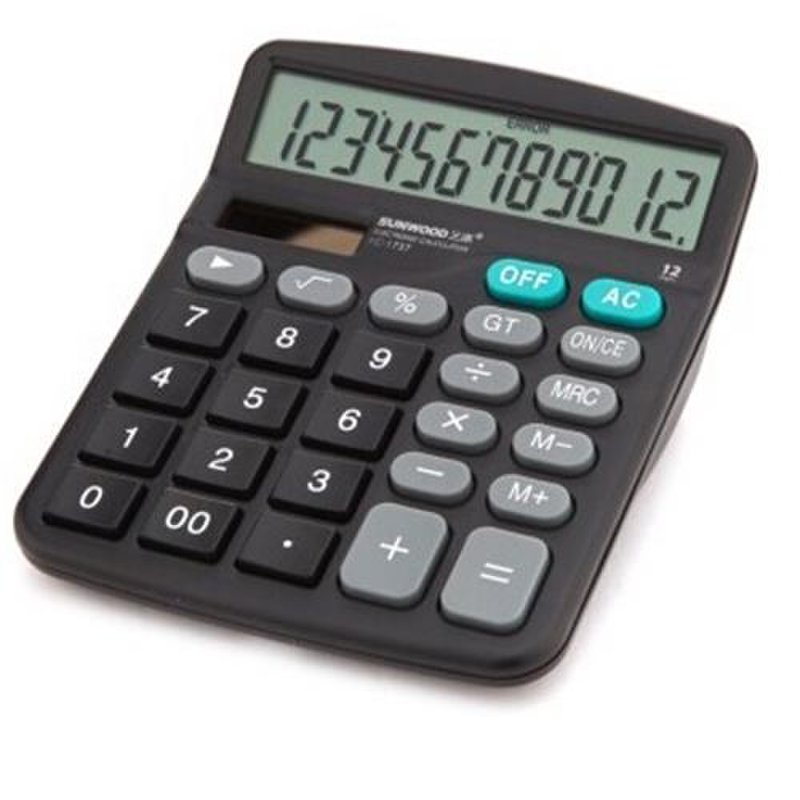 三木(sunwood)1737桌面型12位计算器塑料按键财务学生考*计算机