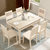 A家 小户型长方形现代简约时尚餐桌椅组合餐厅钢化玻璃餐桌子饭桌(一桌四椅)