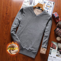 龙中龙 毛衣男士针织衫冬季韩版潮流加绒加厚款秋冬装(深灰色 XL)