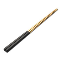 臻酷 304不锈钢筷子家用创意方形 欧式筷子勺子套装黑金长筷子(黑金色)