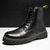 博迈伦2021秋季马丁靴高帮潮流靴子新款军靴英伦风黑色男士皮靴MM9801(黑色 42)