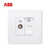 ABB开关插座面板由艺系列白色86型电视电脑插座AU32544-WW