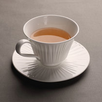 纯白欧式骨瓷蕾丝咖啡杯碟套装 英式下午茶杯陶瓷咖啡器具花茶杯(1杯1碟1匙 默认版本)