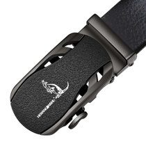 鹤王袋鼠 超纤包边系列 男士皮带 超纤材质 自动扣腰带 男士钱包(灰色 120)