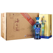 洋河白酒52度520ml*6 蓝色经典海之蓝箱装旗舰版（内含3个礼袋） 口感绵柔浓香型