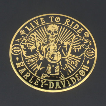 哈雷骷髅头车标 改装金属车身贴 车尾标 创意车贴(恶灵骑士金色一个)