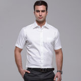 雅戈尔白色短袖衬衫 夏款男士纯棉免熨白衬衣青年半袖SDP19002BBA(白色 38)